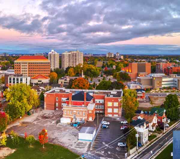 downtown Kitchener cityscape and skyline