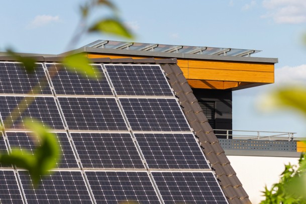 solar panels on a house for energy efficiency