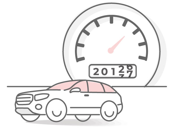 illustration of a car with odometer