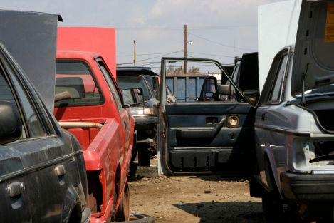 salvage car parking lot